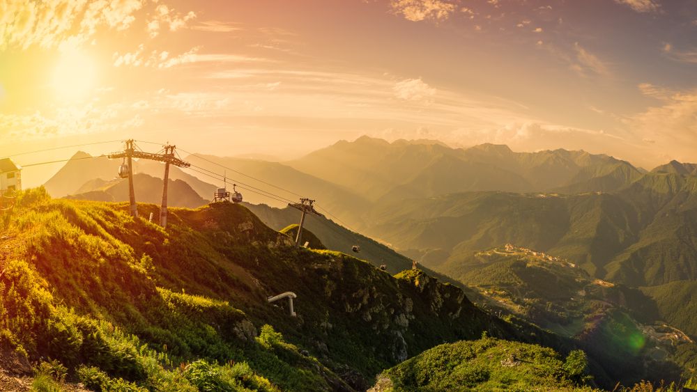 Sunset in the mountains of Sochi