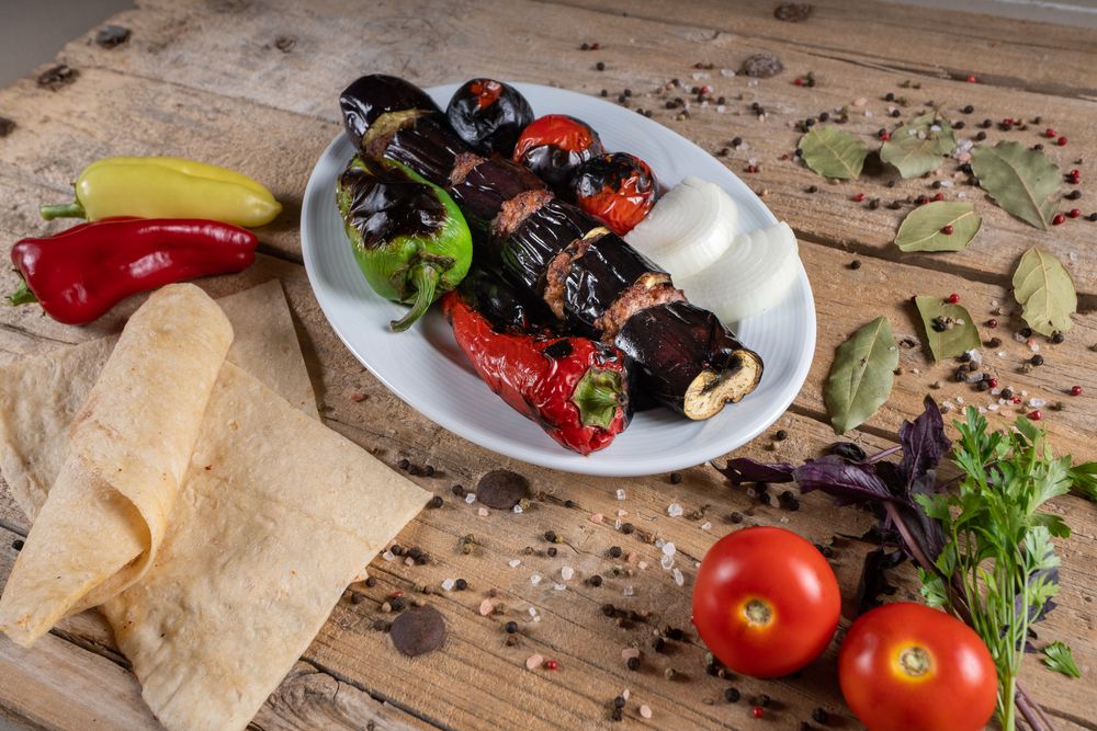 Turkish dish Patlacan kebab